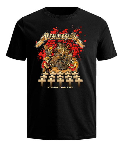 Playera Metal Slug Metallica Rock Gamer Video Juego Nintendo