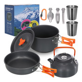 Set De Cocina Para Camping Ligero Portátil Olla Tetera Tazas