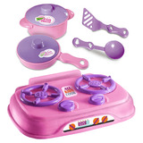 Kit Brinquedo Cozinha Infantil Fogão 2 Panelinhas Utensílios