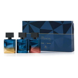 Perfume Essencial Oud Masculino Set 3 Miniaturas Natura