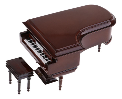 . 112 Silla Piano En Miniatura Caja Marrón Marrón 10x7x8cm