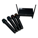 Set 4 Microfonos Mano Inalambricos Uhf Gbr Pro Xlr