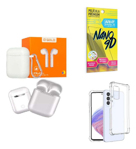 Kit Fone Sem Fio + Capinha Samsung A53 + Película 9d