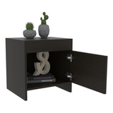 Mesa De Noche Colore Rta 41,6x40x35,2 Color Wengue Color Negro