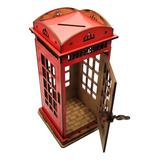 Cabine Telefonica De Londres Mdf Decorativo Porta Moedas