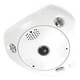 Camara Fisheye Ip 12 Megapixel  180° - 360° Microsd Interior Color Blanco