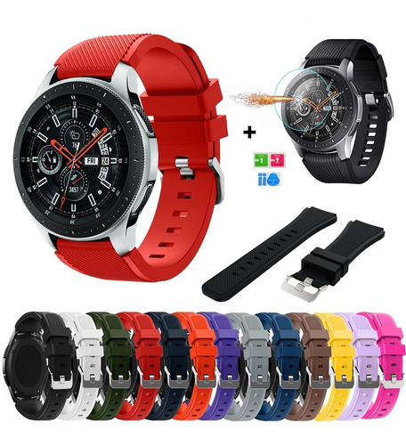 Kit 3 Correas Sport Silicon Colors Galaxy Watch 46mm + Mica
