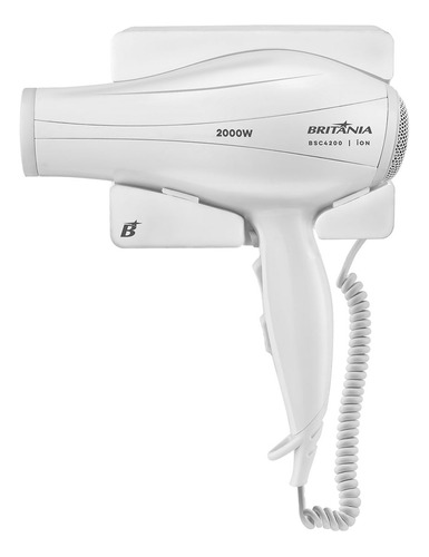 Secador De Cabelos Britânia Bsc4200 Tourmaline Íon 2000w Cor Branco 110v