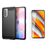 Funda Tpu Fibra Carbono Para Pocophone F3 + Templado 