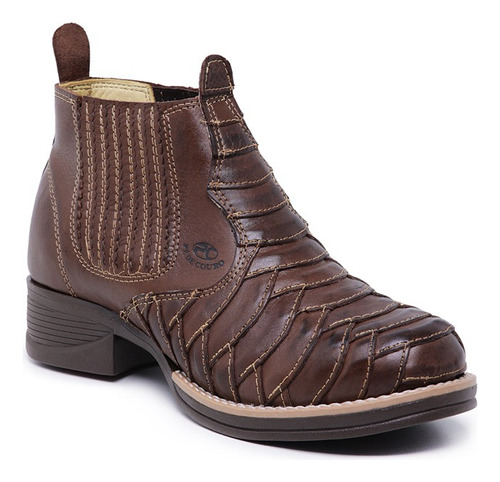 Bota Country Masculina Escamada Cano Curto Texana Botina 