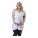 Blusa Seda Fria Y Encaje Elastizado Talles Grandes Apto Embarazadas Y Gorditas
