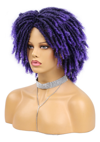 Peluca De Pelo Corto Wigs Afro Dreadlock Black Twist Para Mu