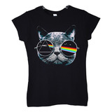 Polera Mujer Pink Floyd Cat Prisma Gato Bla Rock Abominatron