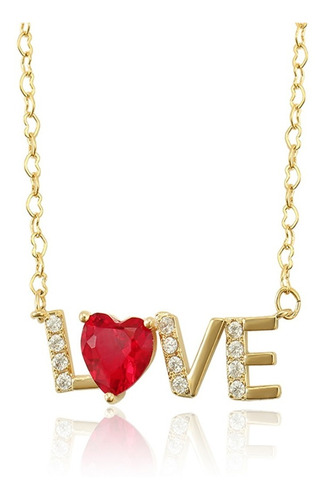 Gargantilla Love Corazón Oro 14k Lam Calidad Premium Moda