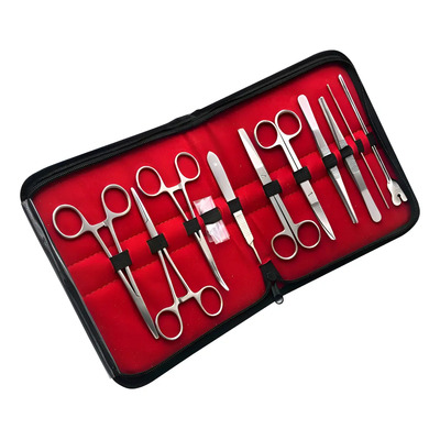 Estuche De Disección De Acero Inoxidable Hergom Silvery 11pz | Meses sin interés