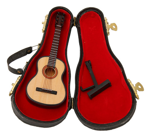 Modelo De Guitarra De Madera, Exquisito Adorno En Miniatura