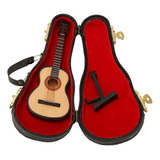 Modelo De Guitarra De Madera, Exquisito Adorno En Miniatura