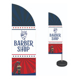 Wind Banner Completo Dupla Face 1,90m - Barber Shop