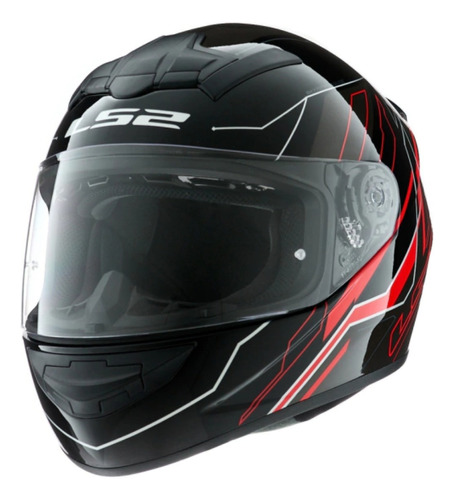 Casco Moto Integral Ls2 Ff 352 Rookie Chaser Negro Rojo