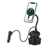 Piosoo Cup Holder Phone Mount, 15w Mag-safe Wireless Car Cha