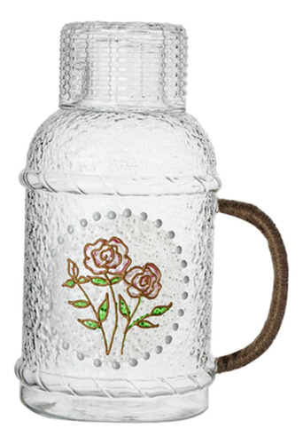 Taza De Cristal Con Diseño De Flores, Vaso Para Pava Rosa