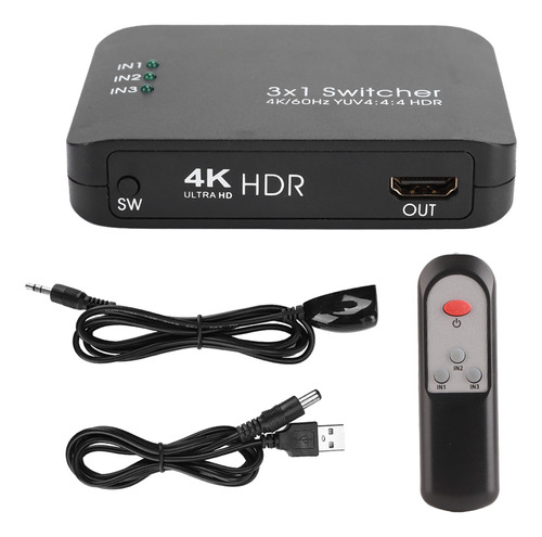 Divisor De Control Remoto 3x1 4k Hdmi 2.0 Hdmi Ir Hd