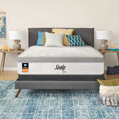 Colchón Sealy Glee Queen Size 190x150 Cm Firme Euro Top Gris | Meses sin interés