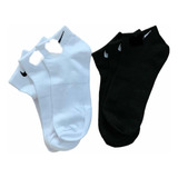 Calceta N_l_k_e Corta Negra Blanca 12 Pares Gym Cotton Run