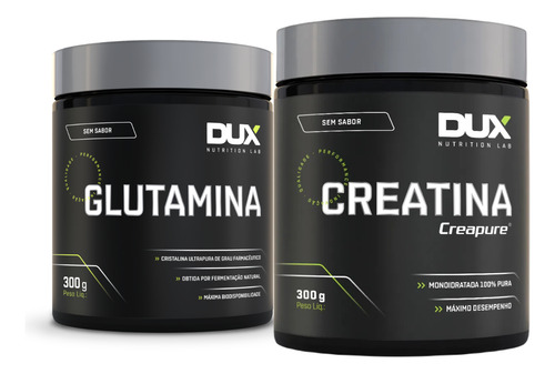 Combo Glutamina 300g Creatina Creapure 300g Dux Nutrition