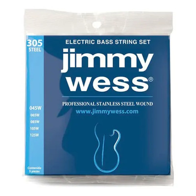 Cuerdas Bajo Eléctrico 5 Cuerdas Jimmy Wess Acero Calibres 0.045 A 0.125 | Envío gratis