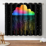 Nubes De Jekeno Lluvia Arco Iris Niños Cortinas Oscurecidas 