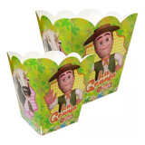 Caja Para Pochoclos Otero Pochoclera Tamaño Mediano Con Diseño Granja De Zenon De Color Verde - Pack  X 6 Unidades