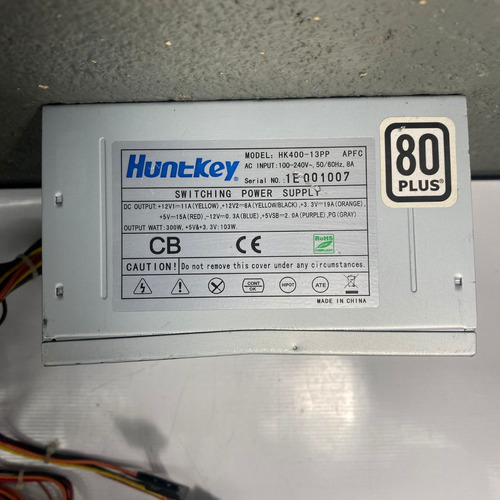 Fonte Real Huntkey Modelo: Hk400-13pp 24pinos 300w Sata Atx