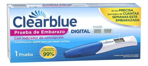 Prueba De Embarazo Digital Clearblue Precisión 99% 1pza