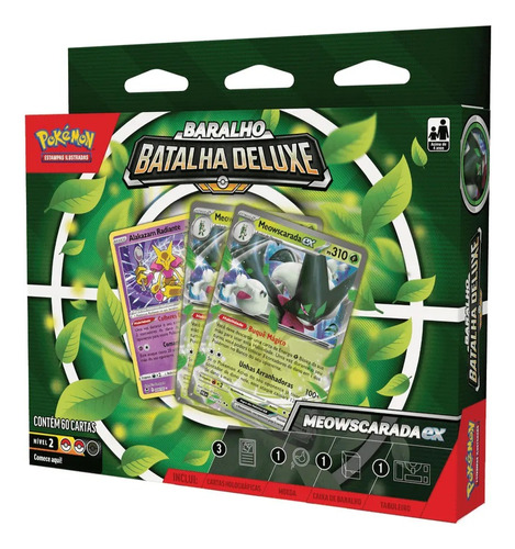 Pokémon Meowscarada Ex Quaquaval Ex Baralho Batalha Deluxe