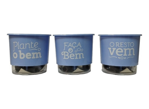 Kit Vaso Plante O Bem Azul Para Hortas Verticais - Raiz