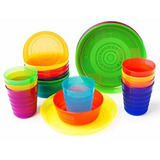 Platos - Plastic Dinnerware Set For 8 | Kids Dishes Set Incl