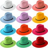 Conjunto De 12 Sombreros De Ala Ancha Para Mujer Con Hebilla