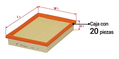 Caja De 20 Filtros De Aire Sakura Chevy Pickup L4 1.4l 01/03