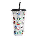 Vaso Con Forma De Pajita Con Tapa (bk), Reutilizables, De Pl