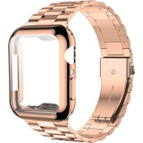 Malla Metalica Rose G Y Funda P/apple Watch Serie 6/5/4 40mm