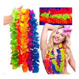 25 Collar Hawaiano Flores Colores Neon Fiesta Batucada