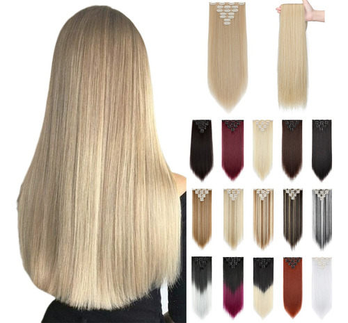 Extensiones De Cabello Con Clip De Cabeza Completa,7 Piezas