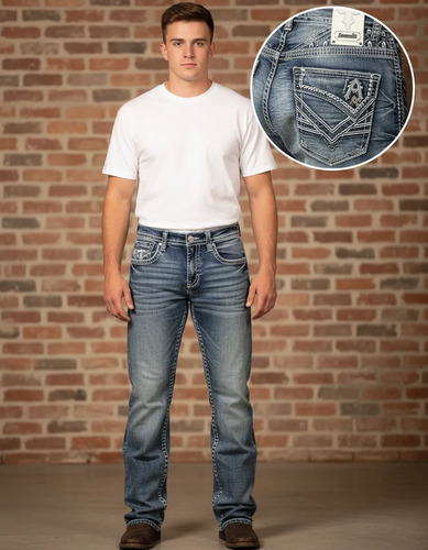 Pantalon Vaquero Bordado Answer Me 2220 | Envío gratis