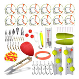 Kit Articulos Pesca Completo Plomadas Anzuelos Boyas Lineas