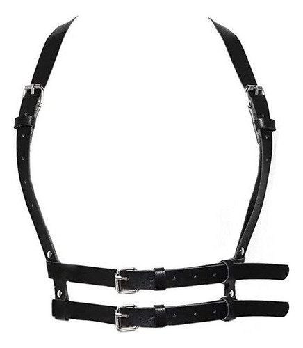 A) Belt Belt Leather Body Chest Chain Black Gothic
