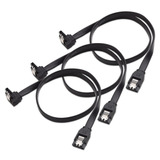 Set De 3 Cables Sata Iii 90 Grados 18 Pulgadas Negros