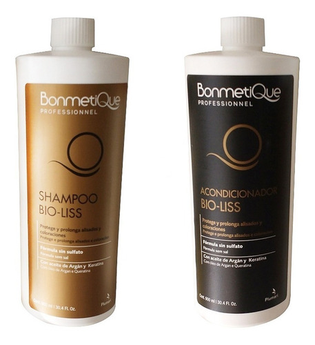 Kit Bonmetique Bioliss Shampoo+acond. Argan Keratina 900ml