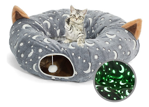 Luckitty - Tubo De Cama Y Tunel Para Gatos Con Cojin Y Jugue