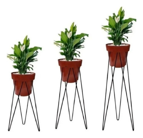 (promoção) Kit 3 Tripés Para Vasos Planta Jardinagem Pmg